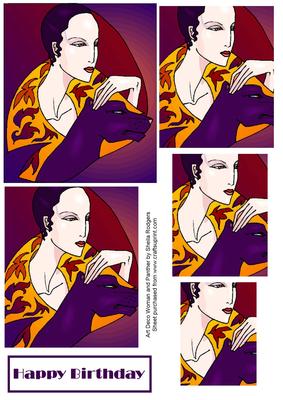 Art Deco Woman and Panther