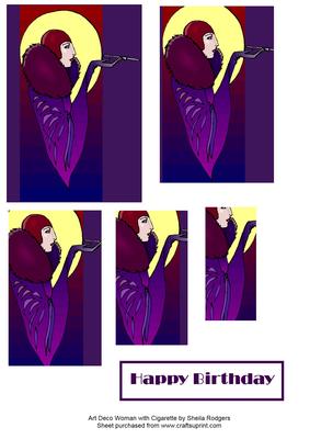 Art Deco Woman with Cigarette
