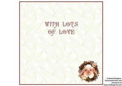 Flower Bunny Wreath Insert - with Love