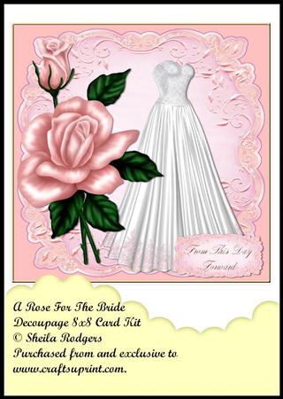 A Rose for the Bride Decoupage 8x8 Card Kit