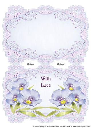 Mauve Strip Card Mini Kit - Delicate Flowers