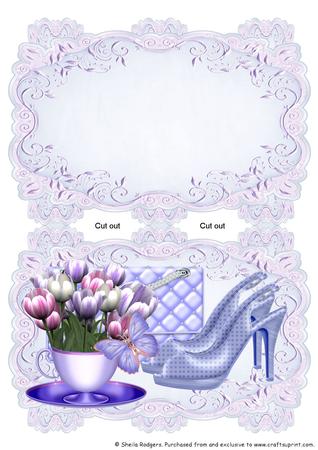 Mauve Strip Card Mini Kit - Tulips and Fashion