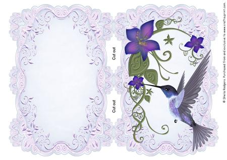 Mauve Strip Card Mini Kit - Hummingbird 1
