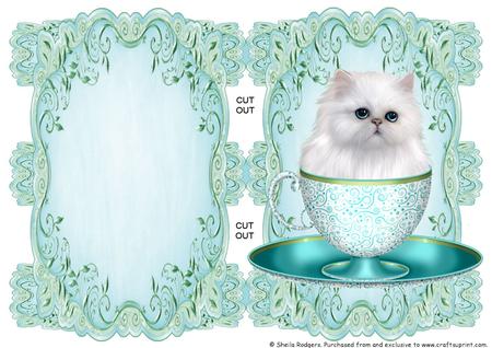 Green Strip Card Mini Kit - Teacup Kitten