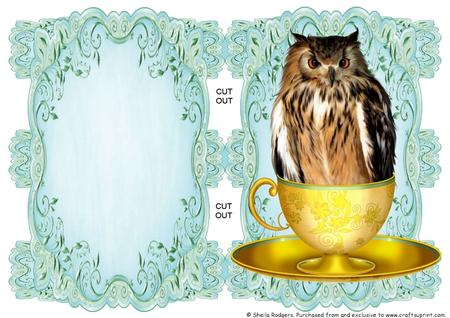 Green Strip Card Mini Kit - Teacup Owl