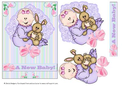 New Baby Girl with Rabbit