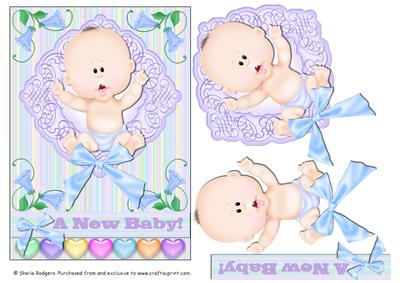 New Baby Boy with Hearts