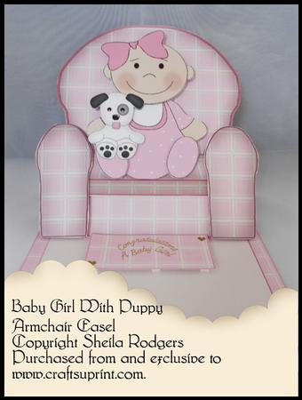 Armchair Easel - Baby Girl with Puppy