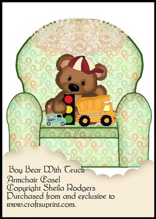 Armchair Easel - Boy Bear with Truck