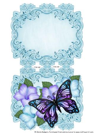 Aqua Strip Card Mini Kit - Large Butterfly