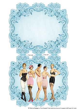 Aqua Strip Card Mini Kit - Vintage Underwear