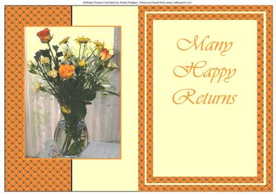 Birthday Flowers Fold Back