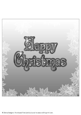 8 Inch Insert - Poinsettia Edge Happy Christmas