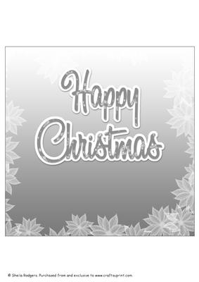 8 Inch Insert - Poinsettia Edge Happy Christmas 2