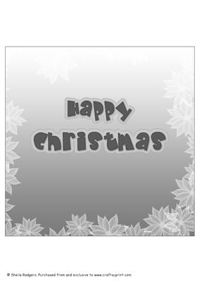 8 Inch Insert - Poinsettia Edge Happy Christmas 3