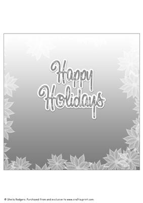 8 Inch Insert - Poinsettia Edge Happy Holidays 2