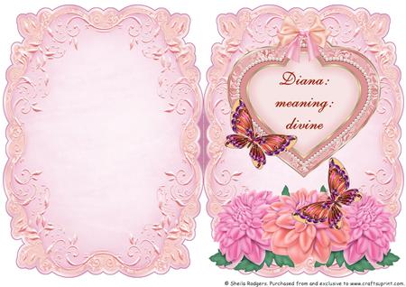 Name & Meaning Card - Diana