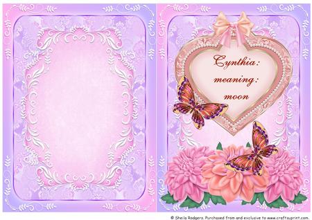 Name & Meaning Card - Cynthia