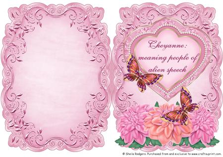 Name & Meaning Card - Cheyanne