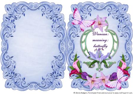 Name & Meaning Card - Vanessa