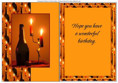 Champagne Birthday Fold Back