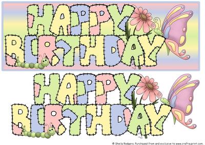 Patchwork Birthday Caterpillar and Butterfly