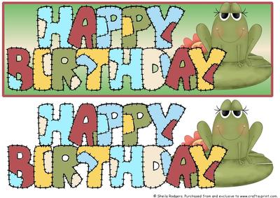 Patchwork Birthday Frog on Lilypad