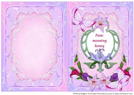 Name & Meaning Card - Pam
