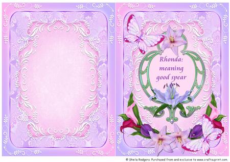 Name & Meaning Card - Rhonda
