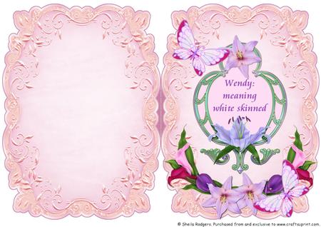 Name & Meaning Card - Wendy