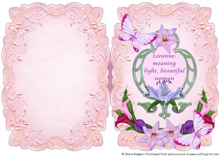 Name & Meaning Card - Leeanne