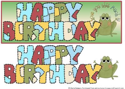 Patchwork Birthday Love You Frog