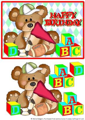 Building Blocks - Teddy with Football