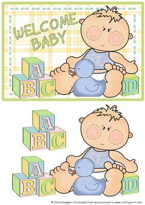 Building Blocks - Baby Boy with Duck