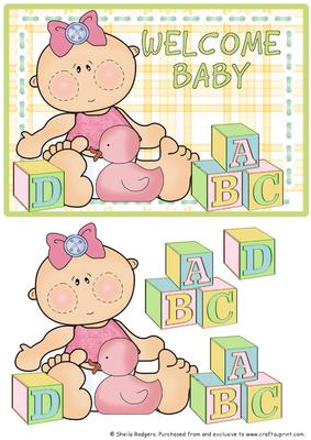 Building Blocks - Baby Girl with Duck