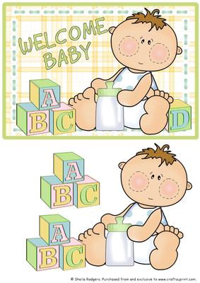 Building Blocks - Baby Boy with Bottle