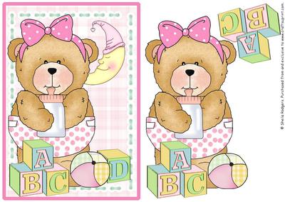 Building Blocks - Baby Girl Teddy with Bottle