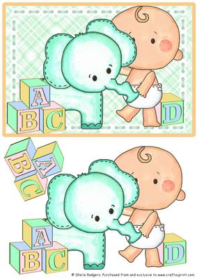 Building Blocks - Button Baby and Elephant
