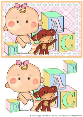Building Blocks - Button Baby and Monkey