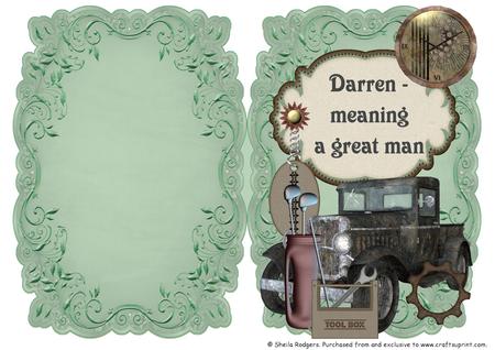 Name & Meaning Card - Darren