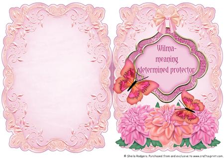 Name & Meaning Card - Wilma