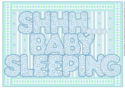 Shhh - baby Sleeping Blue