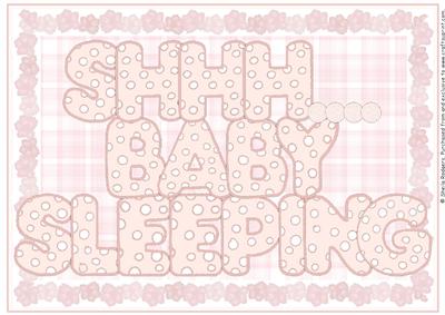 Shhh - baby Sleeping Pink