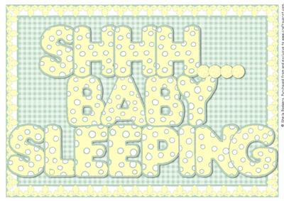 Shhh - baby Sleeping Lemon and Green