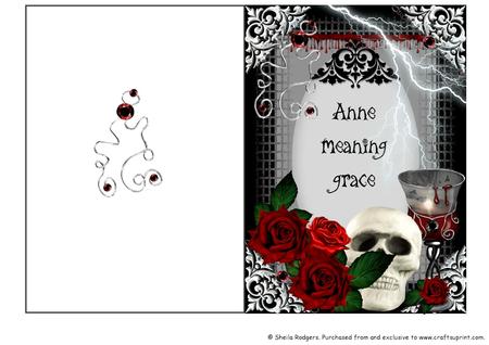 Name & Meaning Card - Gothic - Anne