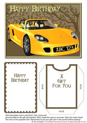 Gift Card Holder - Yellow Convertible