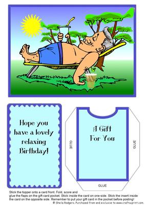 Gift Card Holder - Man Sunbathing
