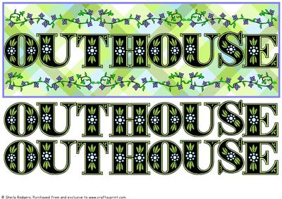 Room Sign - Outhouse with Flowers
