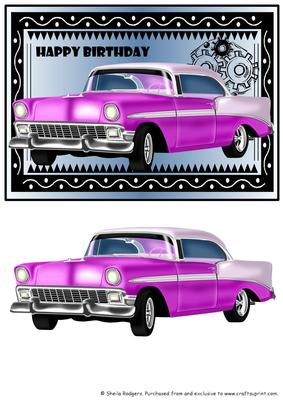 50s Car - Happy Birthday 4