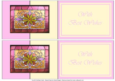 Two A6 Fold Back Cards - Stained Glass